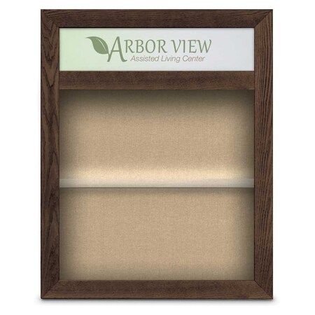 United Visual Products Outdoor Enclosed Combo Board, 42"x32", Stn Frame/Blk Porc & Ultramarine UVCB4232OD-BLKPORC-ULTMAR